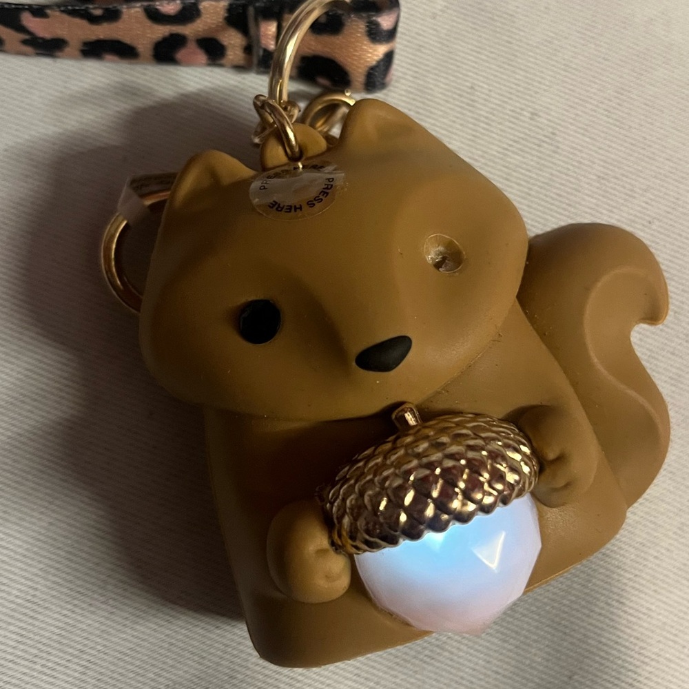 Bath & Body Works Light Up Squirrel Pocketbac Holder Key Chain